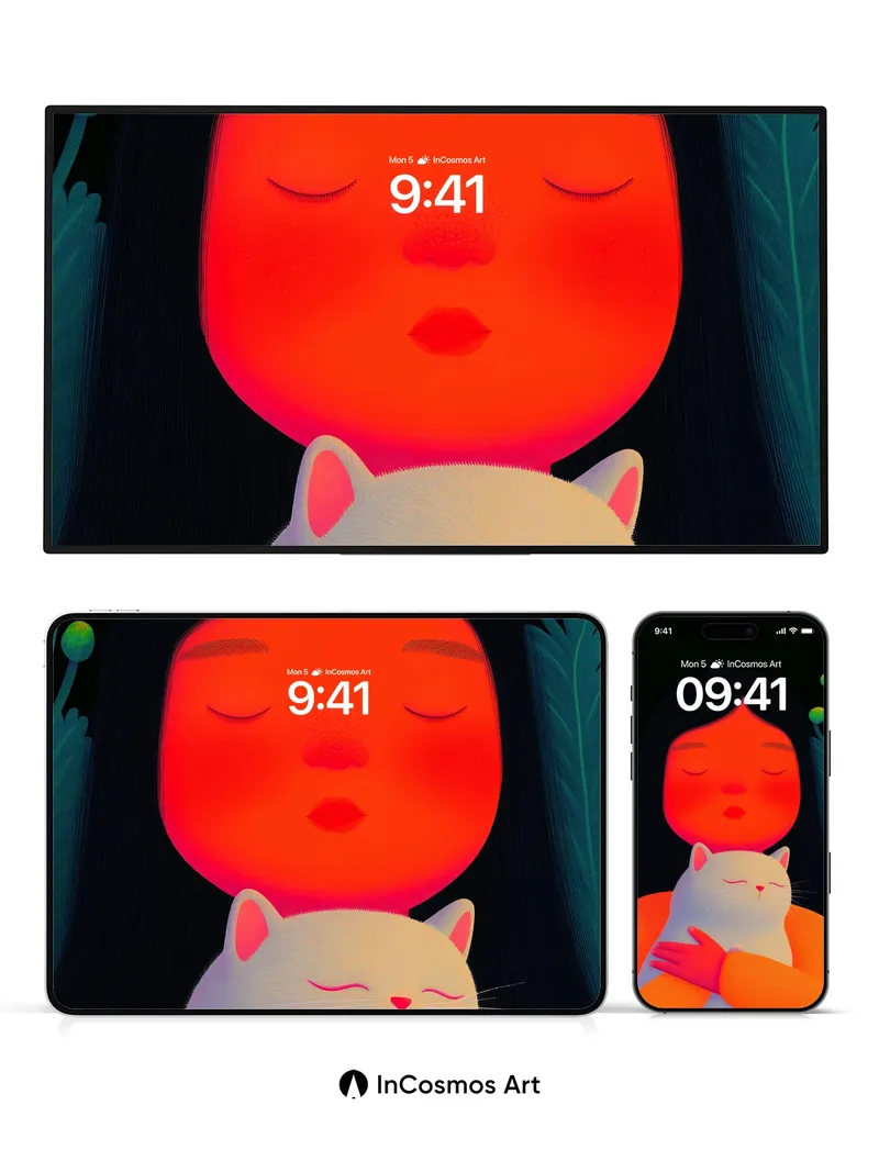 Serene Embrace Wallpaper with Glowing Hues