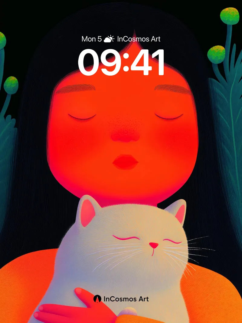 Serene Embrace Wallpaper with Glowing Hues