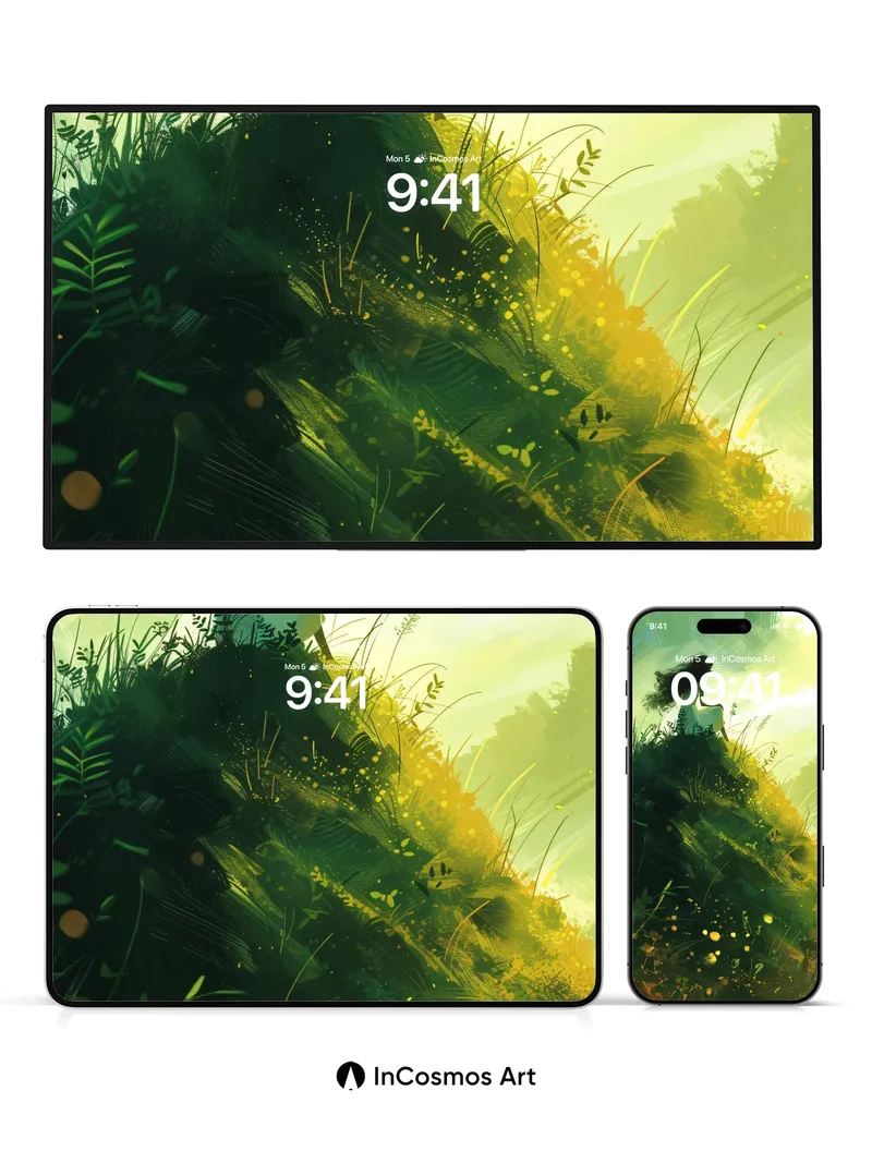 Luminous Hillside Wallpaper with Whispering Light