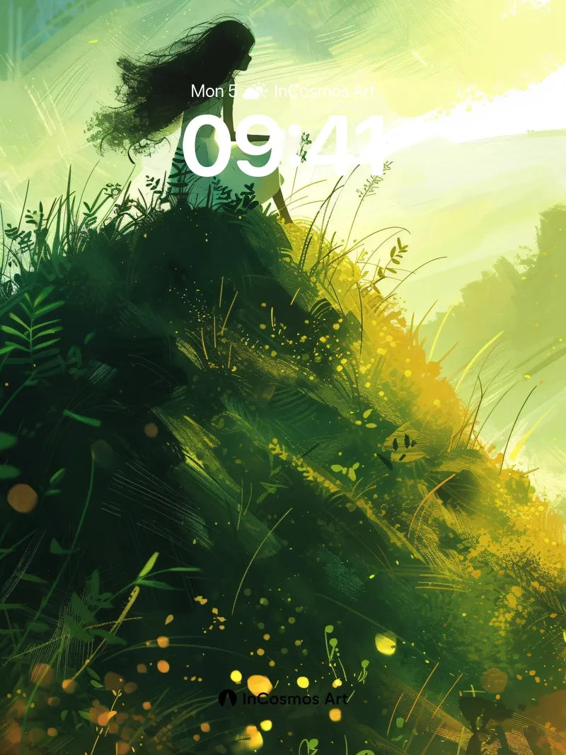 Luminous Hillside Wallpaper with Whispering Light