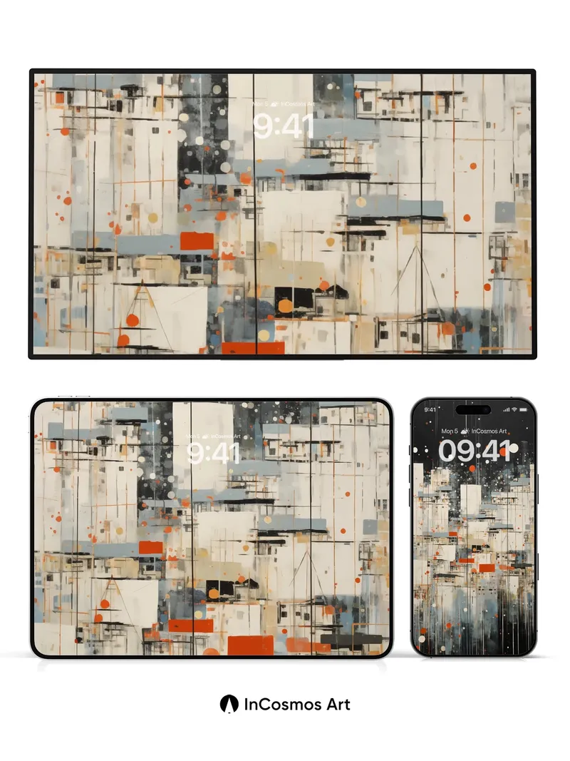 Neon Nebula Wallpaper with Cosmic Grids