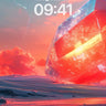 Crimson Prism Wallpaper with Floating Crystal wallpaper for iPhone, iPad & Mac