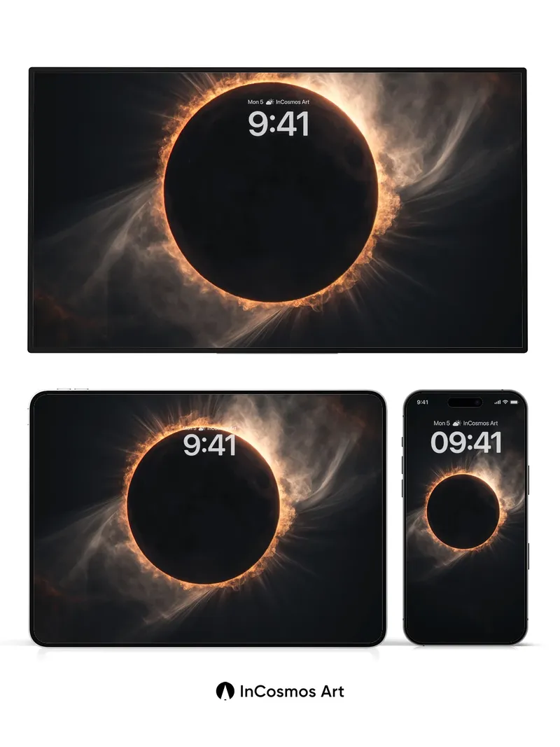 Silent Eclipse Wallpaper with Solar Breath