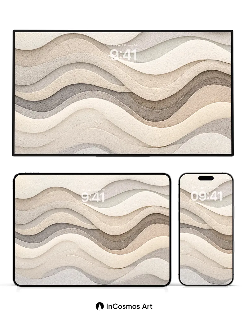 Serenity Wave Wallpaper with Textured Depth