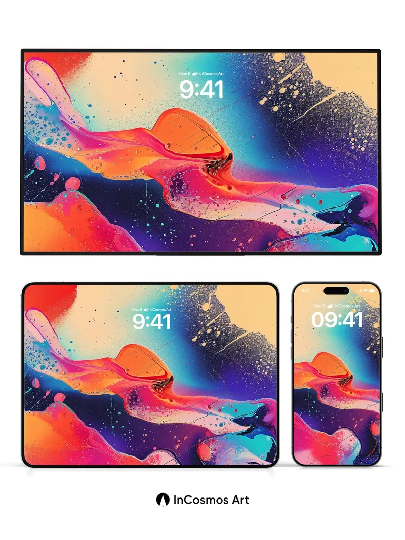 Luminous Flow Wallpaper with Cosmic Undertones