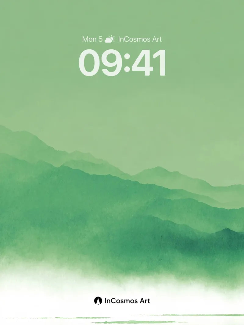 Mist-Weave Serenity Wallpaper with Solitary Boat wallpaper for iPhone, iPad & Mac