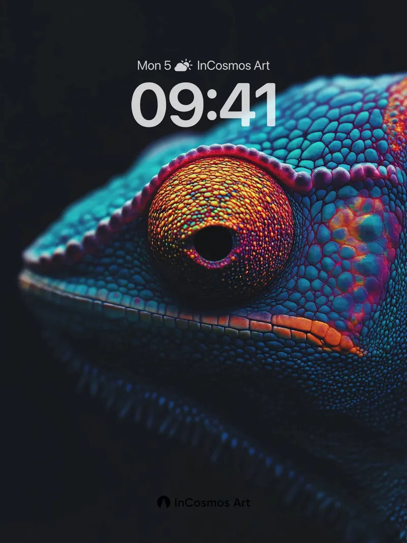 Electric Reptile Wallpaper with Bioluminescent Skin