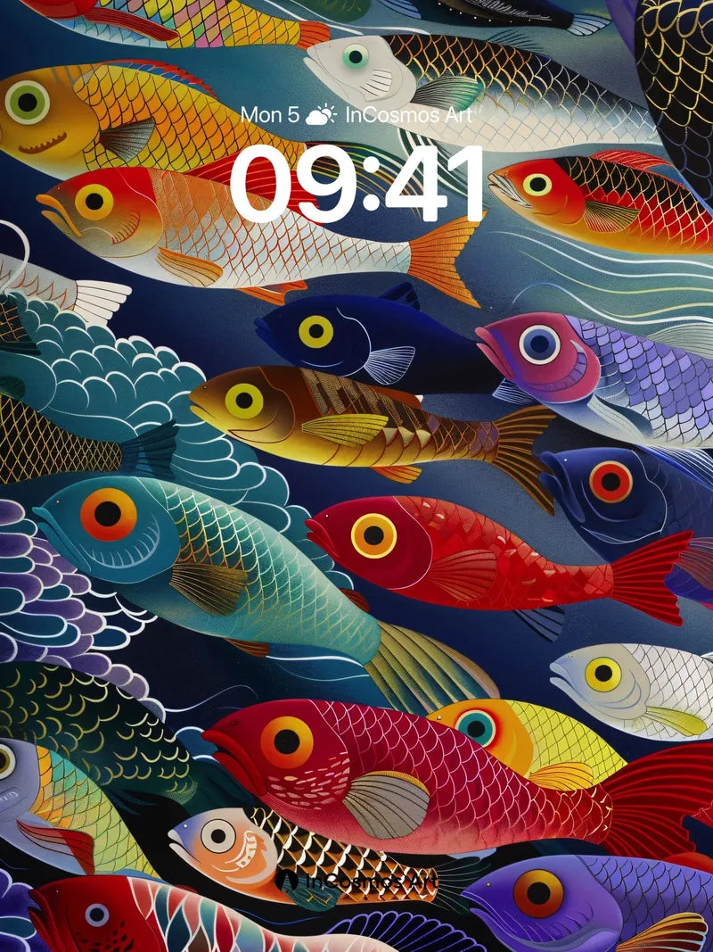 Luminous Abyss Wallpaper with Swirling Scales wallpaper for iPhone, iPad & Mac