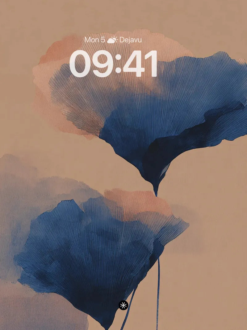 Serene Blue Blossom Background with Gradient Flow wallpaper for iPhone, iPad & Mac