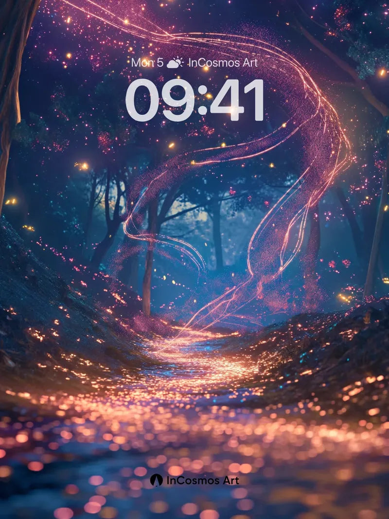 Stellar Veil Wallpaper with Cosmic Trails