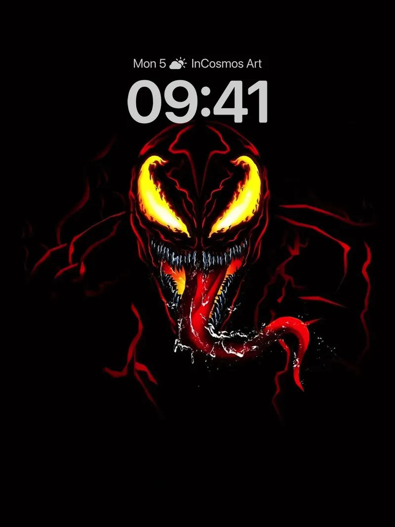 Crimson Venom Wallpaper with Electric Eyes