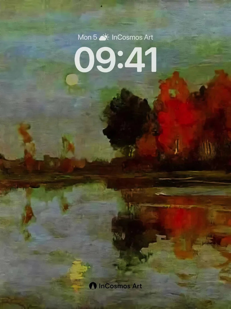 Autumn Reverie Wallpaper with Moonlit Reflections