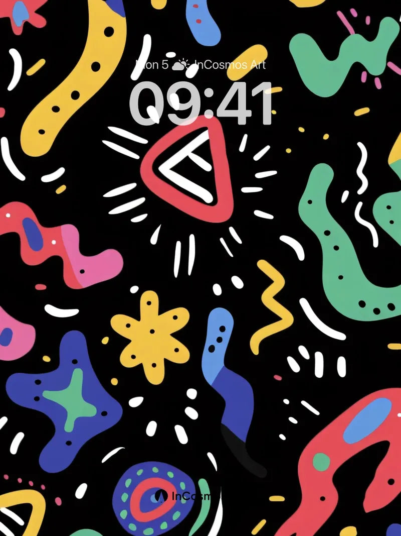 Playful Chaos Wallpaper with Electric Shapes