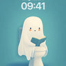 Serene Ghostly Reading Wallpaper with Toilet Twist wallpaper for iPhone, iPad & Mac