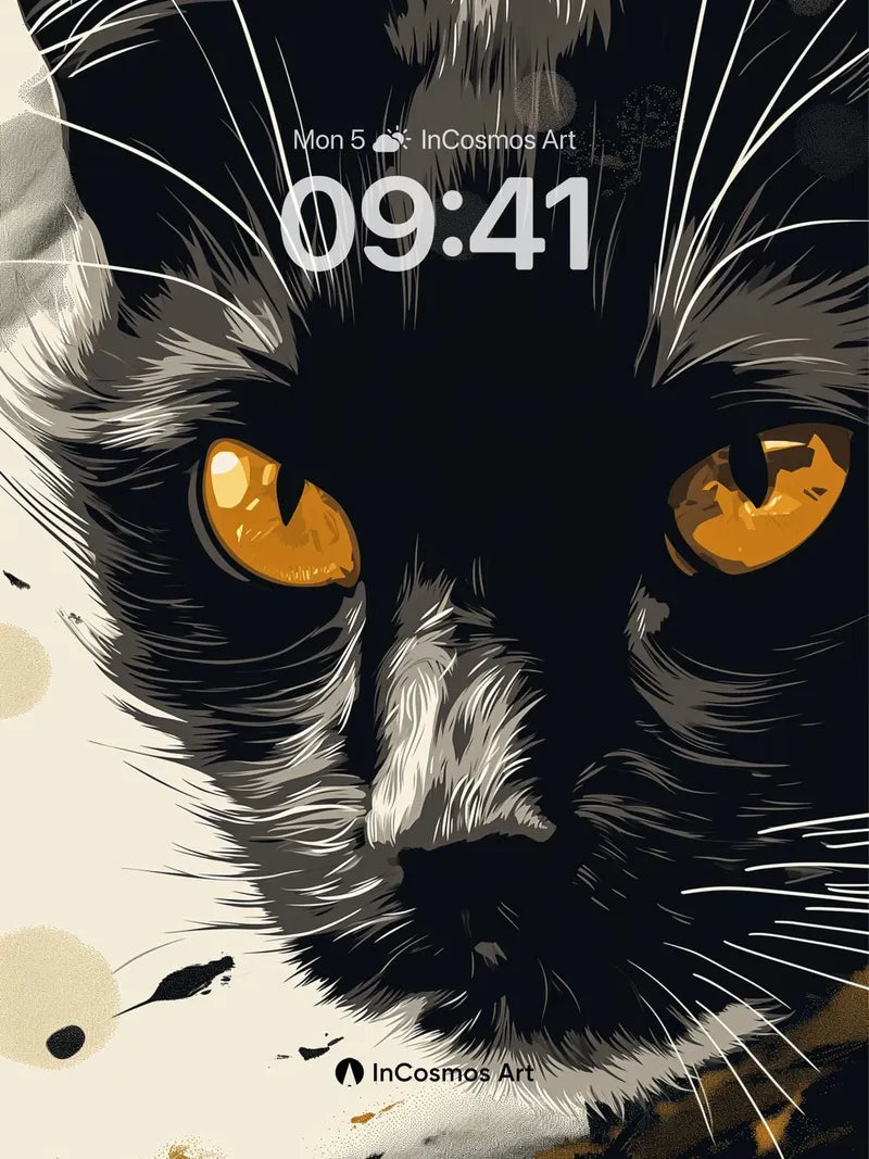 Shadowed Gaze Wallpaper with Amber Eyes