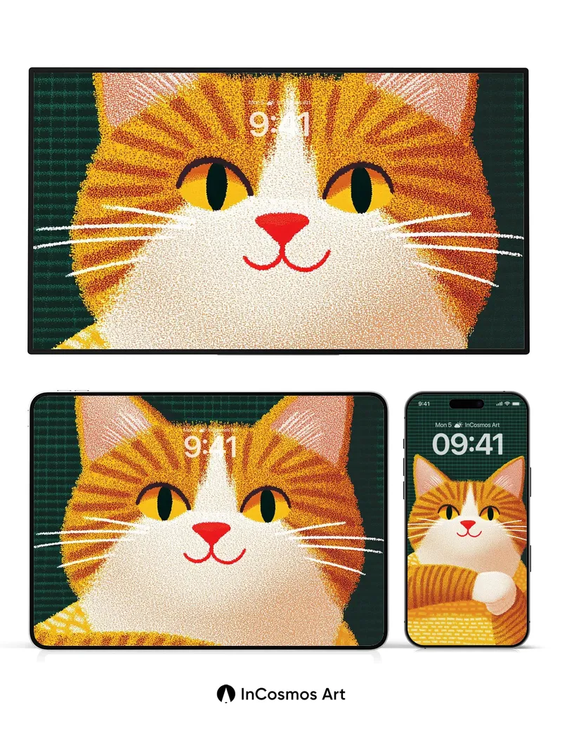 Warmth-Embraced Cat Wallpaper with Knit Texture