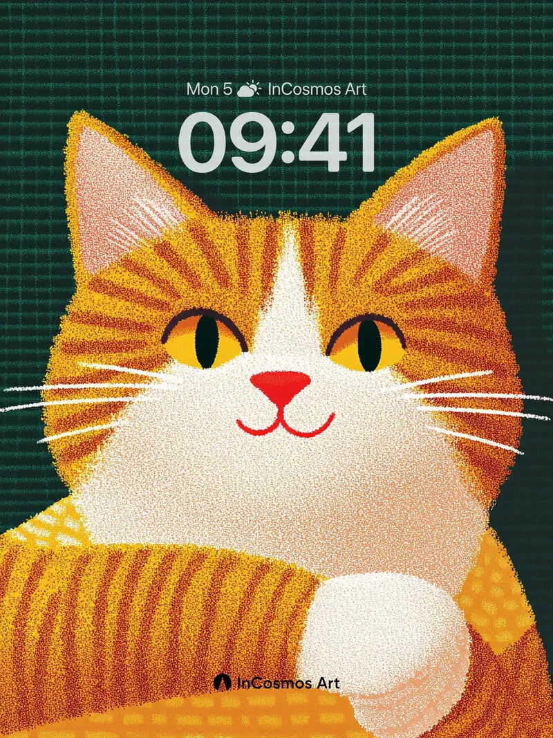 Warmth-Embraced Cat Wallpaper with Knit Texture