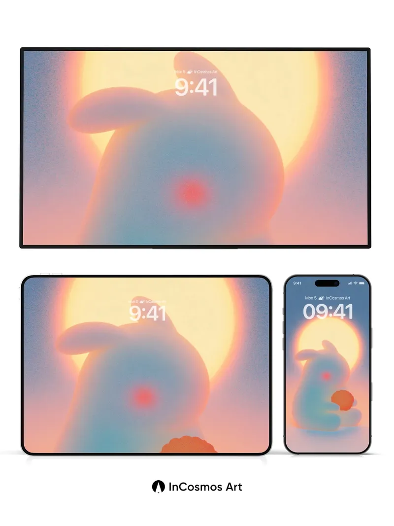 Luminous Hare Wallpaper with Moonlit Glow