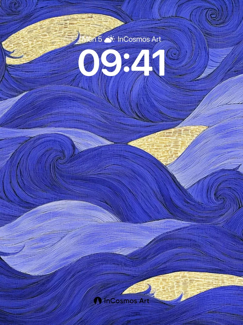 Whirlpool Sky Wallpaper with Golden Moons