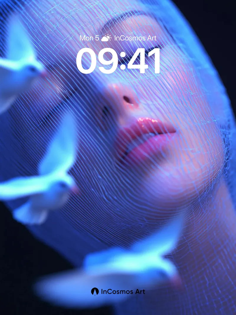 Serenity Veil Wallpaper with Ethereal Birds