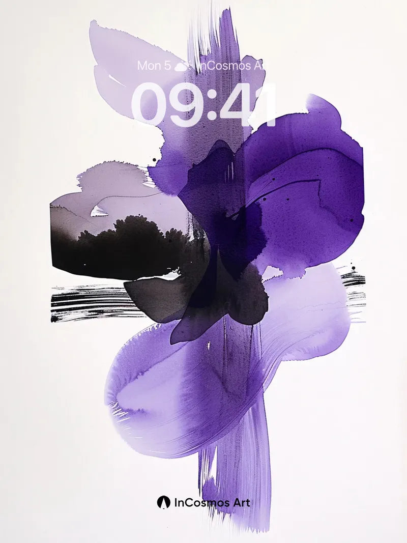 Mystic Ink Bloom Wallpaper with Ethereal Veils