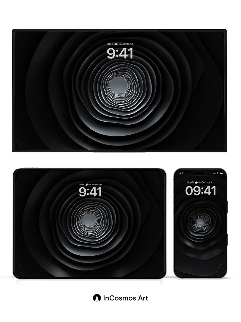 Infinite Void Wallpaper with Spiral Depth