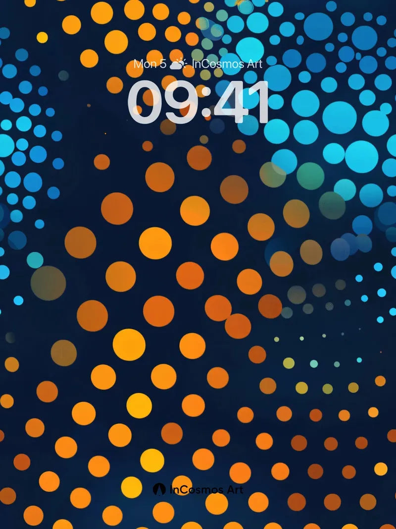 Cosmic Pulse Wallpaper with Floating Orbs