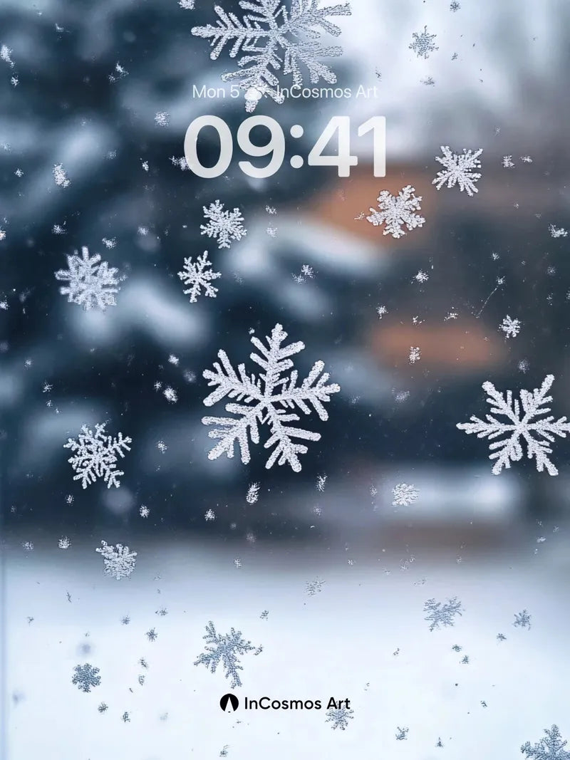 Frost Whisper Wallpaper with Snowflake Lattice
