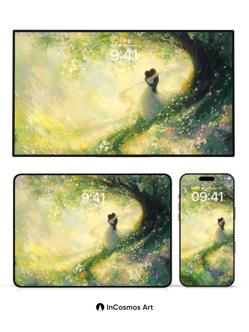 Whispering Bloom Wallpaper with Ethereal Light