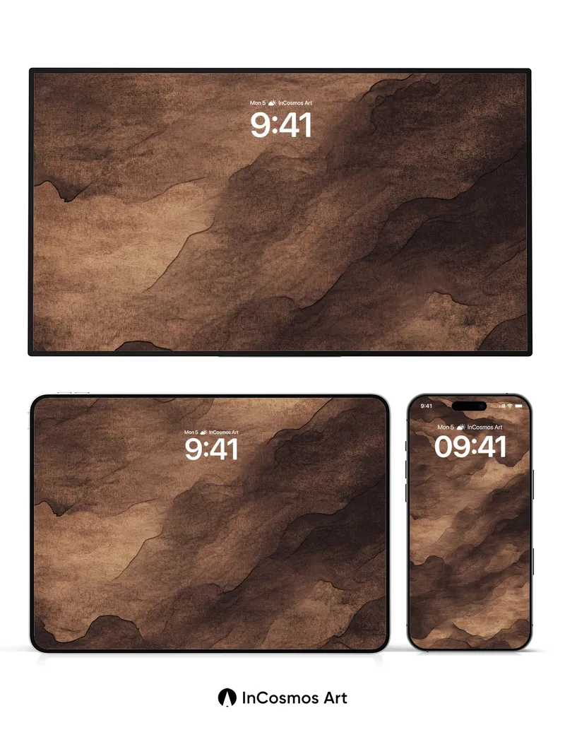 Earthy Veil Wallpaper with Ancient Ink Flow