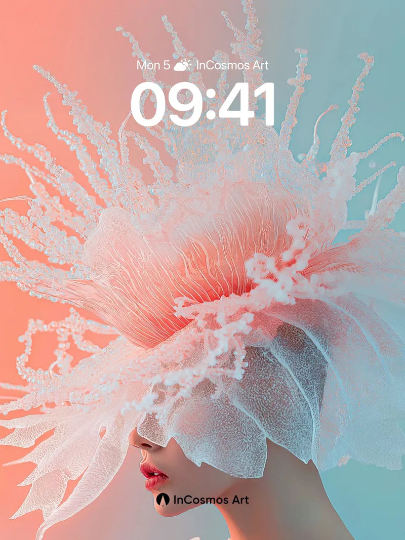 Luminous Frost Wallpaper with Ethereal Veil