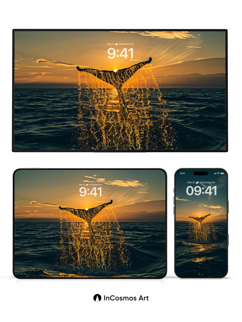 Golden Whispers Wallpaper with Sunlit Tail