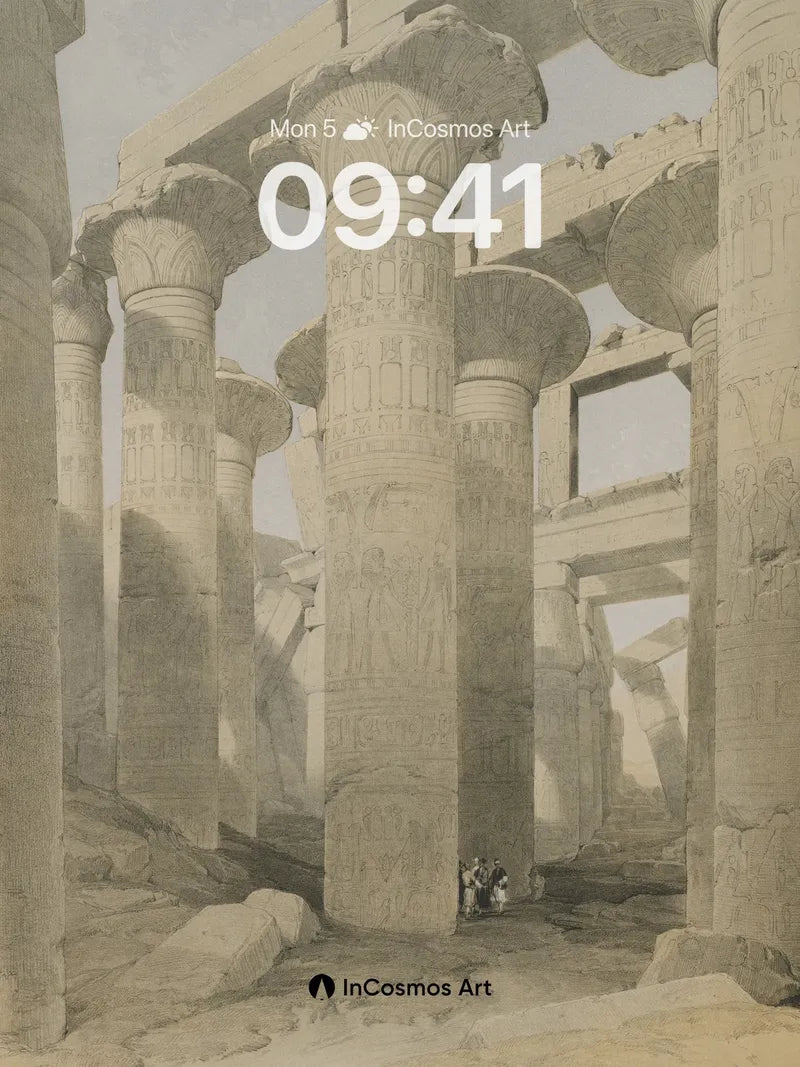 Echoes of Stone Wallpaper with Hieroglyphic Whispers