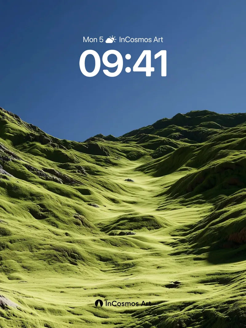 Luminous Valley Wallpaper with Living Moss