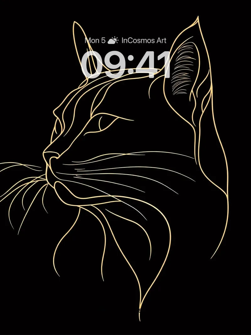 Golden Lineage Wallpaper with Whispering Whiskers