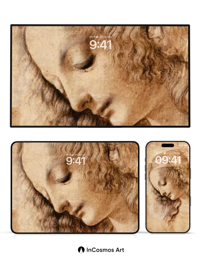 Serenity of Curled Hair Wallpaper with Leonardo Touch