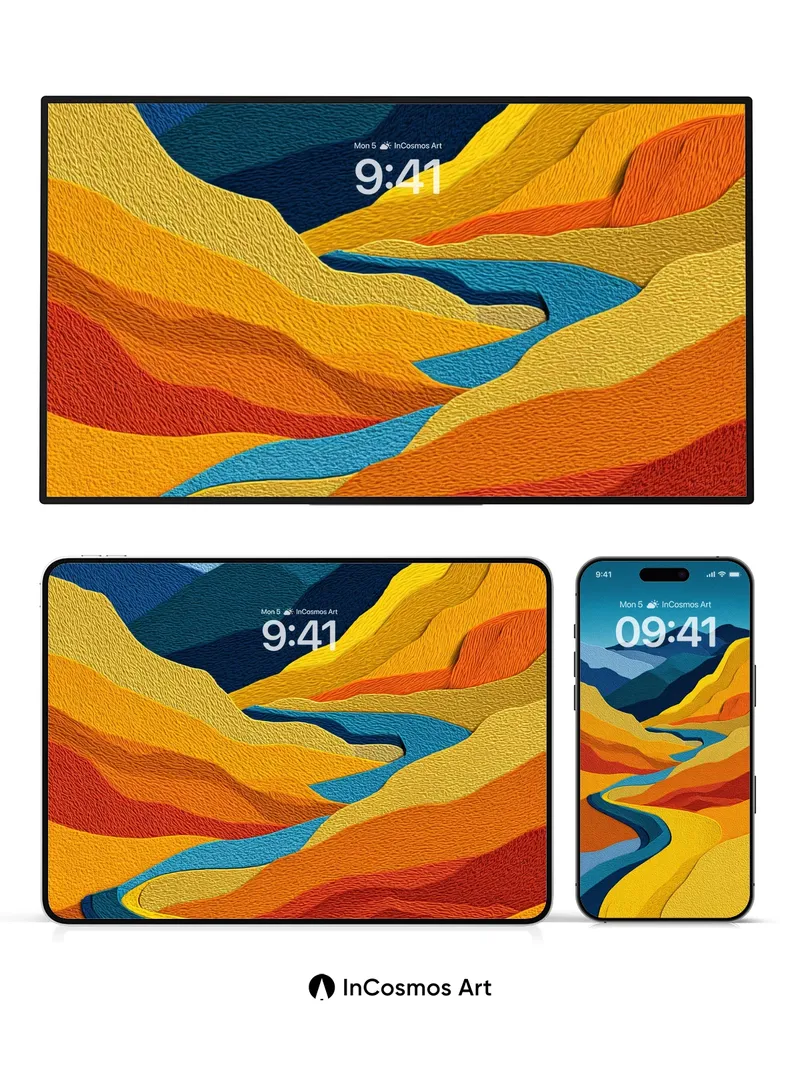 Crimson Canyon Wallpaper with Textured Flow