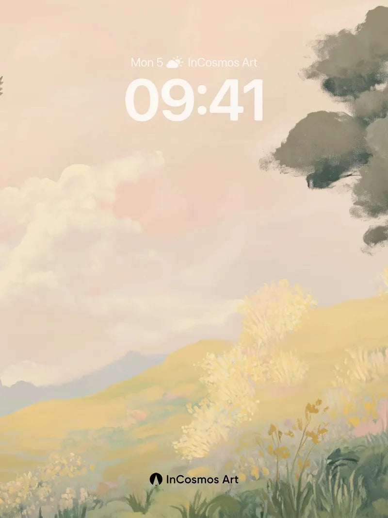 Serenity Skyline Wallpaper with Whispering Trees