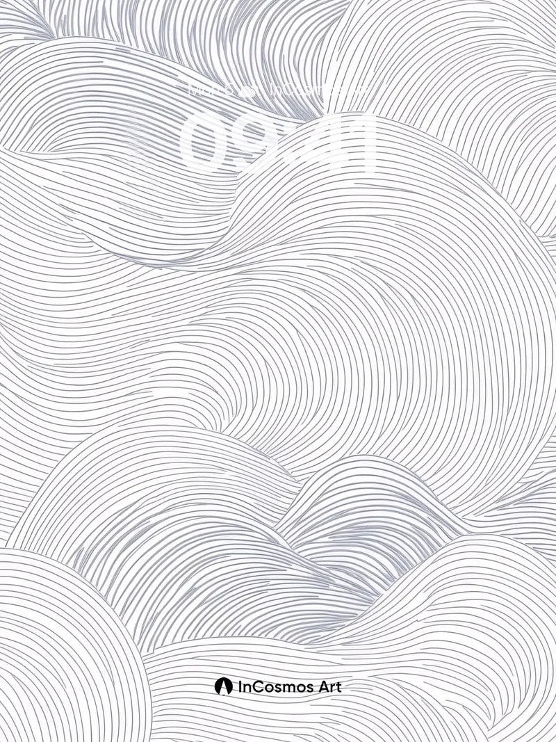 Serenity Wave Wallpaper with Hokusai Lines