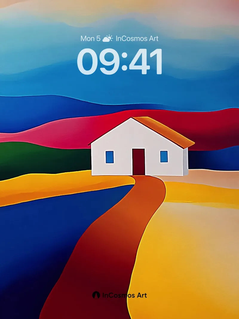 Surreal Horizon Wallpaper with Colorful Pathway