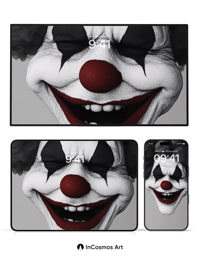 Chilling Grin Wallpaper with Haunted Makeup