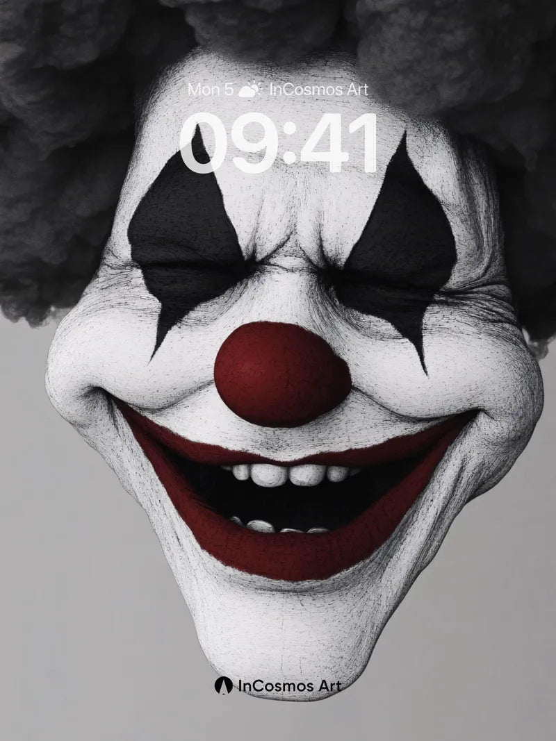 Chilling Grin Wallpaper with Haunted Makeup