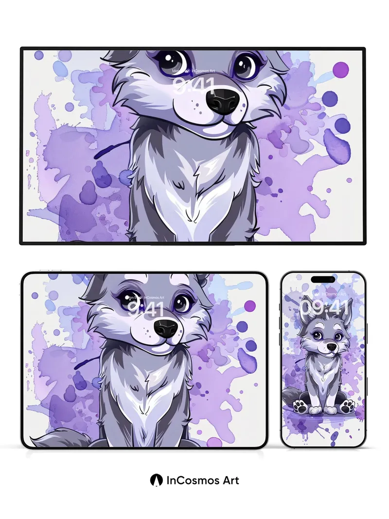 Whispering Wolf Wallpaper with Painted Dreams