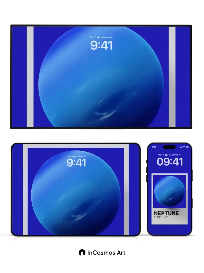 Calm Cosmic Blue Wallpaper with Deep Space Hues