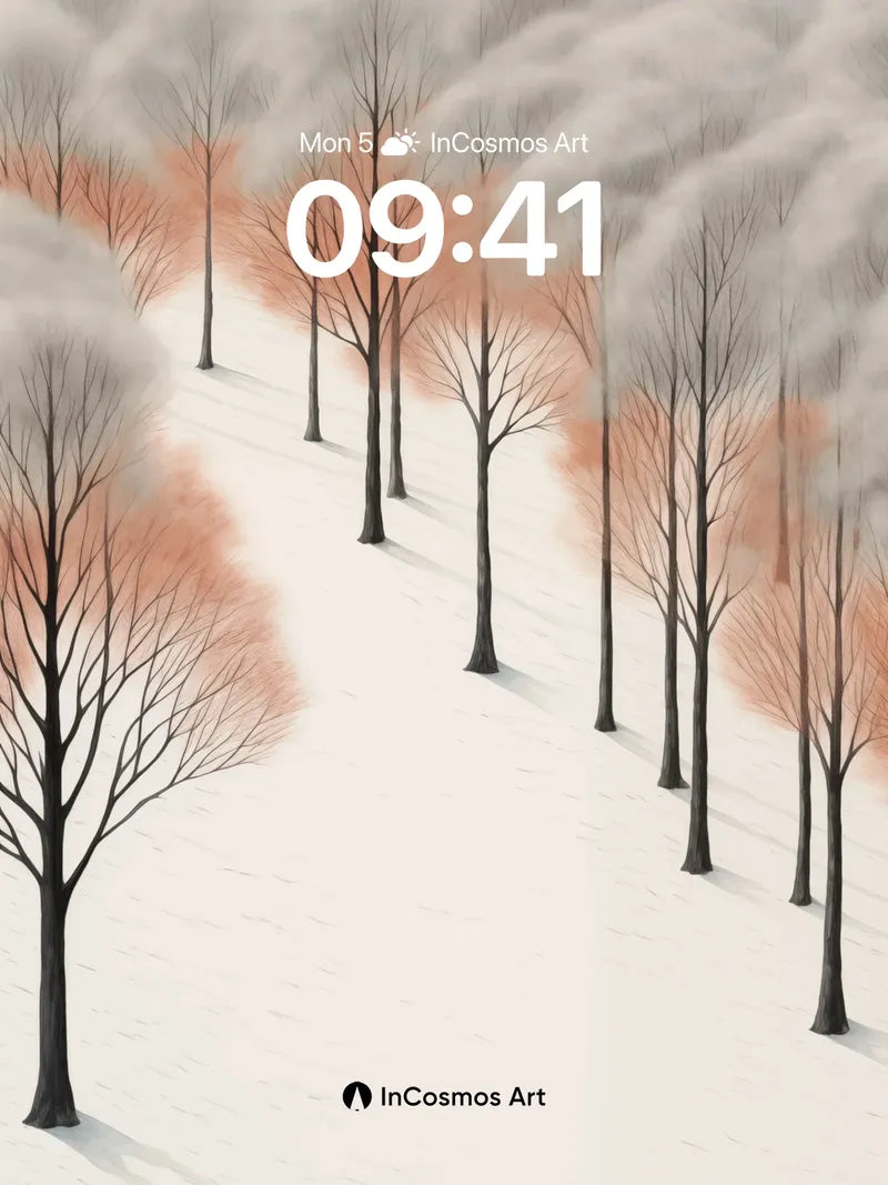 Solitary Path Wallpaper with Crimson Figure