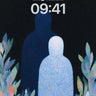 Whispering Silhouettes Wallpaper with Celestial Orange wallpaper for iPhone, iPad & Mac