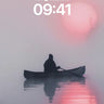 Serenity Canoe Wallpaper with Pink Horizon Glow wallpaper for iPhone, iPad & Mac
