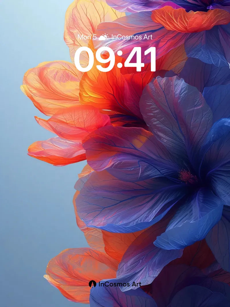 Luminous Petal Symphony Wallpaper with Ethereal Gradient