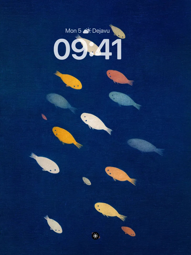 Deep Ocean School Fish Background