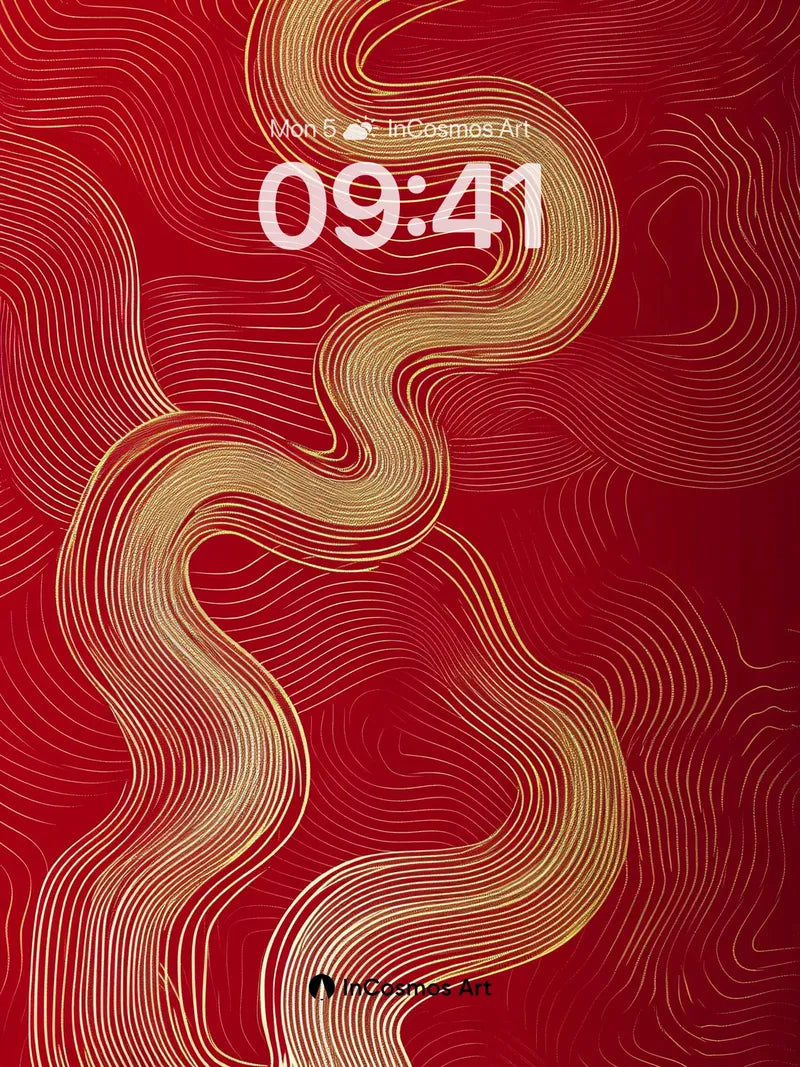 Golden Serpent Wallpaper with Crimson Veins wallpaper for iPhone, iPad & Mac